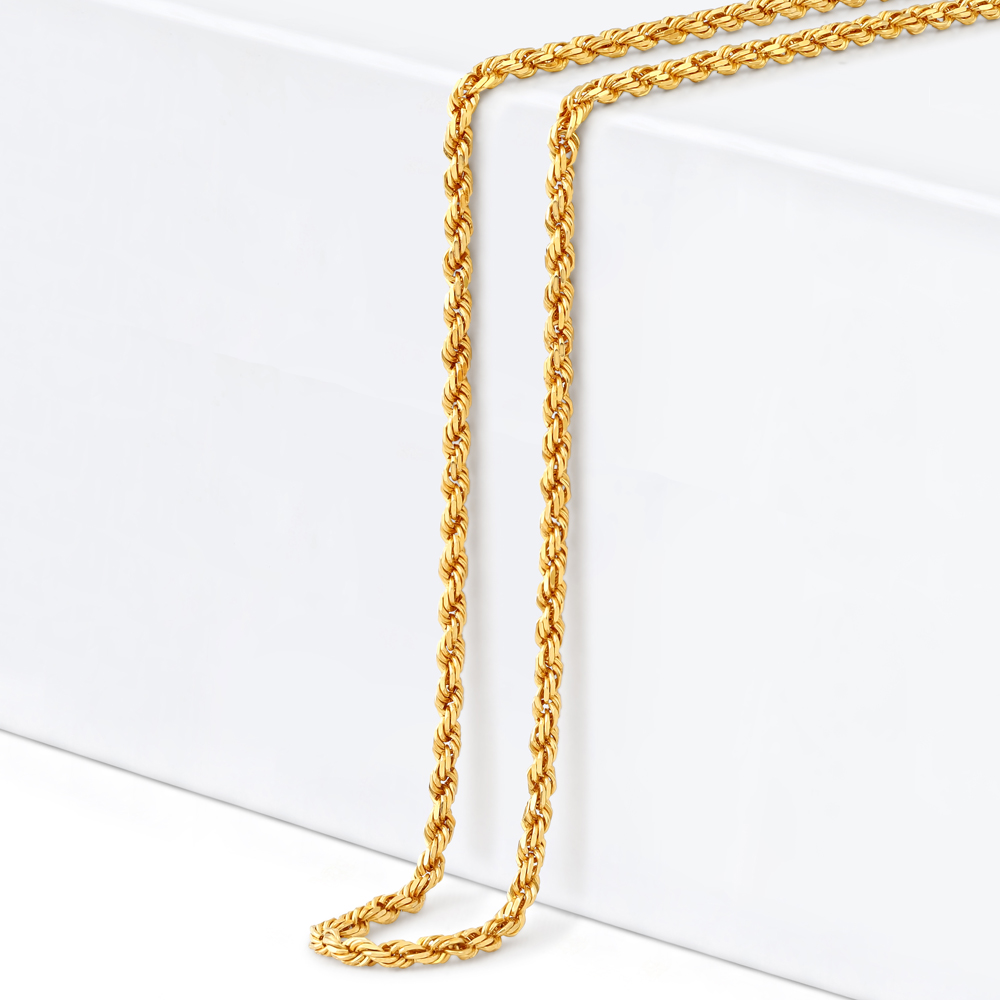ذهب عيار 22 قيراط | سلسلة حبل | 20 بوصة | سمك 2 مم ذهب عيار 22 قيراط | سلسلة حبل | 20 بوصة | سمك 2 مم