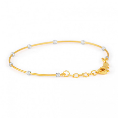22ct Gold & Rhodium Bead Damenarmband