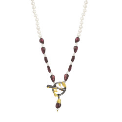 Artemisia Sterling Silber und Perlen Statement-Halskette