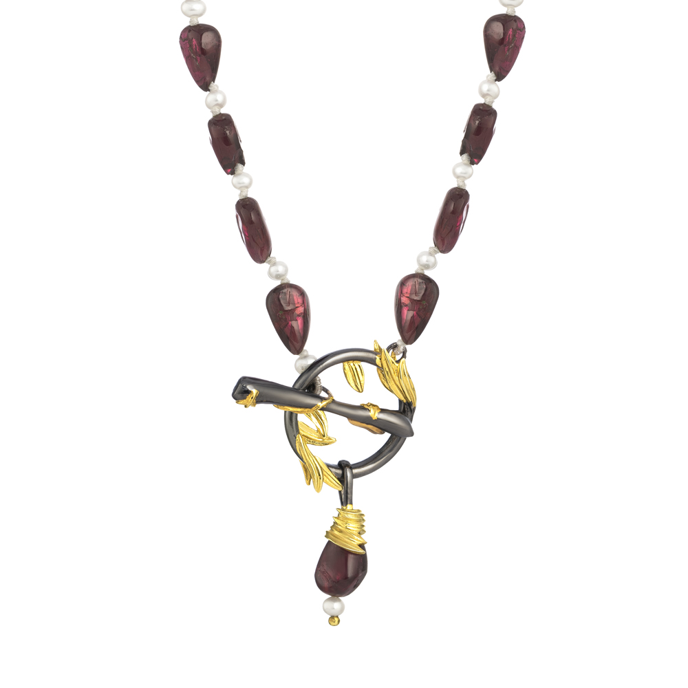 Artemisia Sterling Silber und Perlen Statement-Halskette