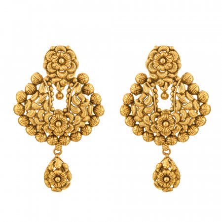 22ct Gold Earring with Antique Finish 22ct Gold Earring with Antique Finish