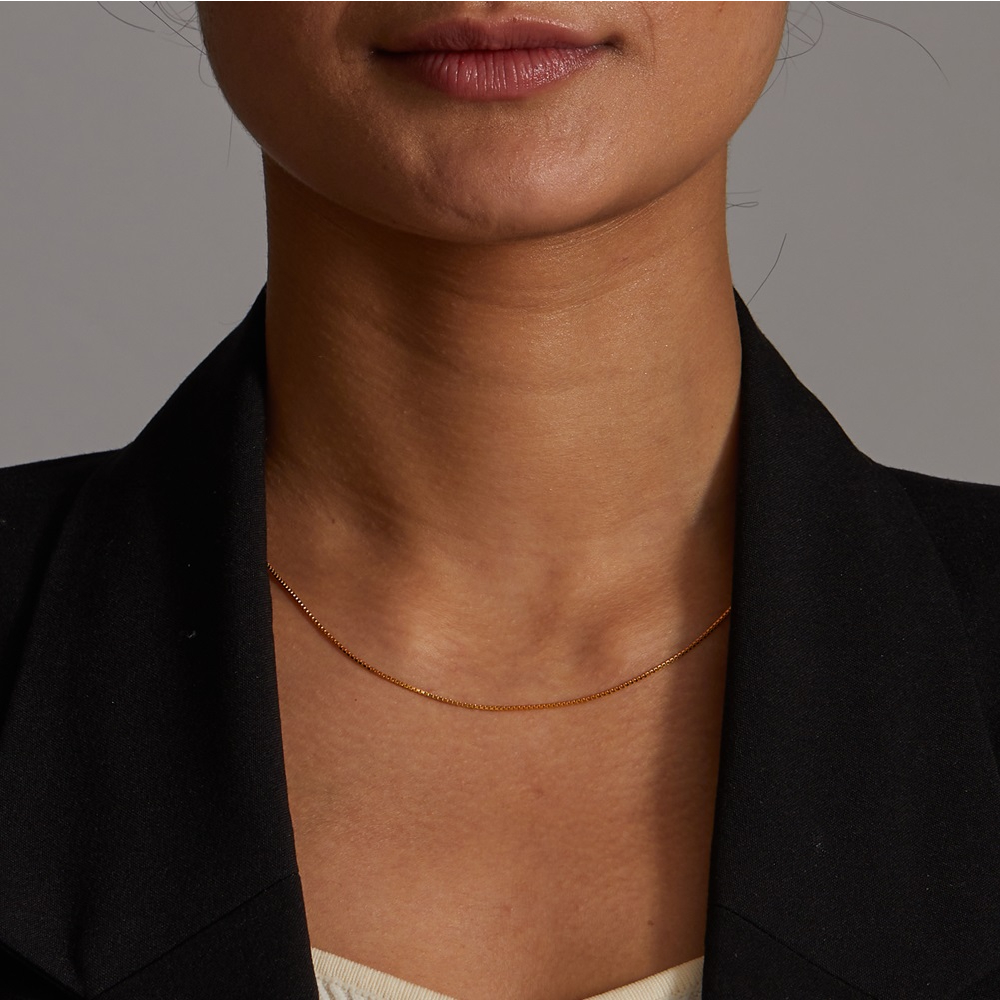 22 Ayar Altın | Kutu Zincir | 16 İnç 22 Ayar Altın | Kutu Zincir | 16 İnç