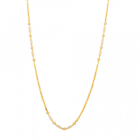 Rodyum Kaplamalı 22 Ayar Altın Fantezi Zincir Rodyum Kaplamalı 22 Ayar Altın Fantezi Zincir