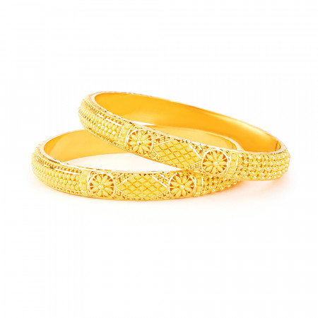 22 carat Gold Jali Kada Bangle Set