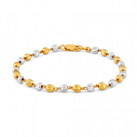 22ct Gold Bracelet with Dual-Tone Textured Beads