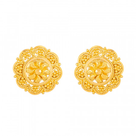 Jali Collection 22ct Gold Stud