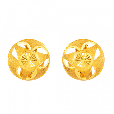 22ct Gold Geometric Cut-Out Stud Earrings