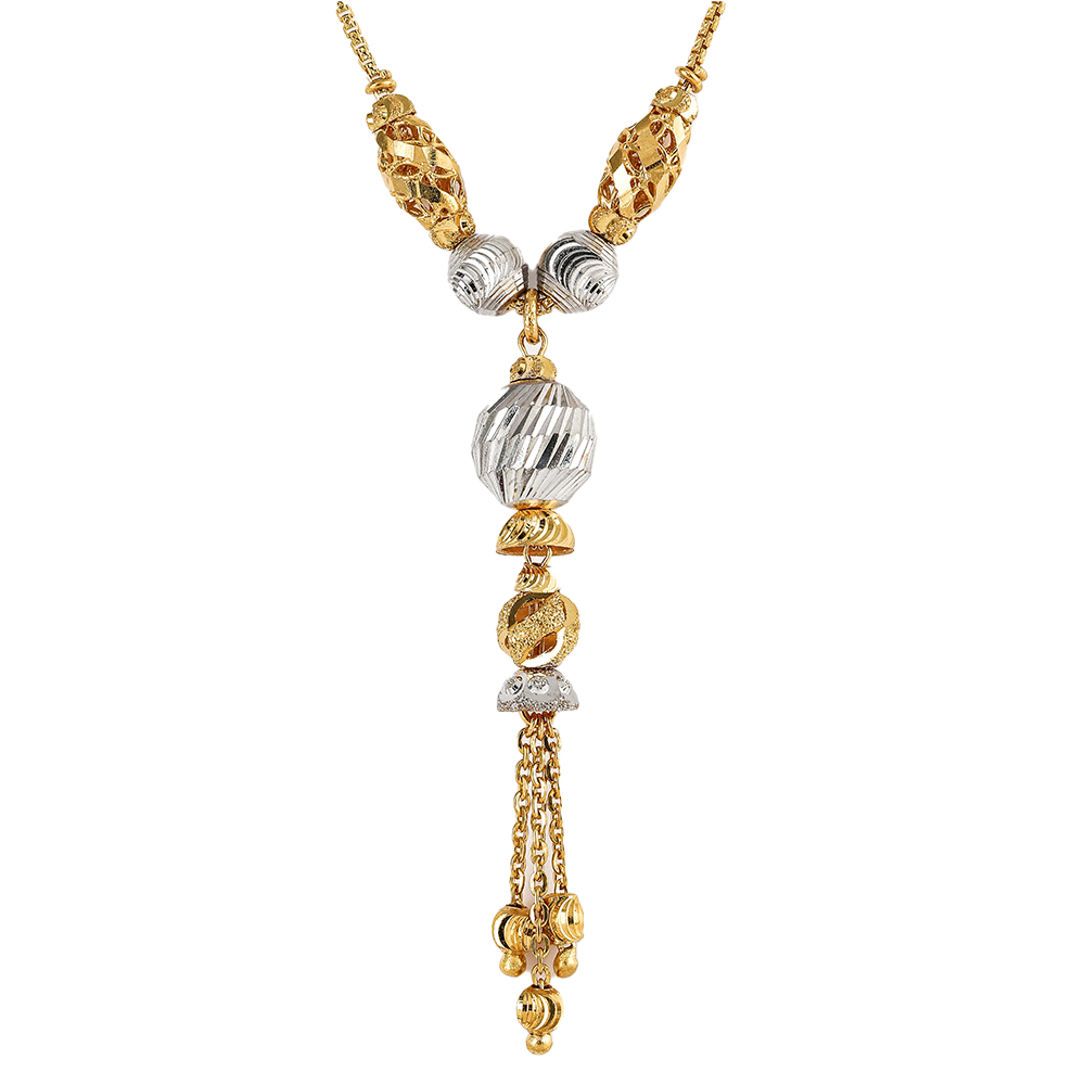 22ct Gold Halsband mit Rhodium Finish | 18 Zoll