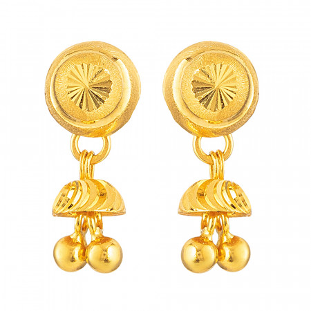 22ct Gold Mini Jhumki Stud Earrings
