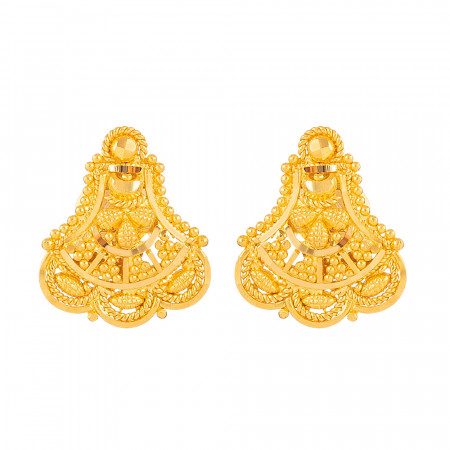 Jali Collection 22ct Gold Stud Earring