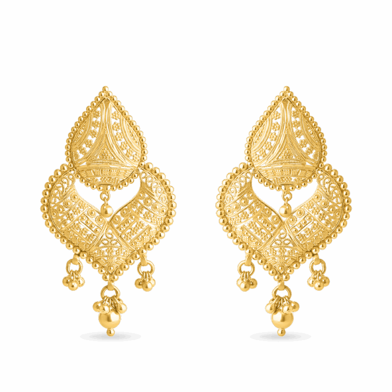 22 Ayar Altın Jali Telkari Chand Bali 22 Ayar Altın Jali Telkari Chand Bali