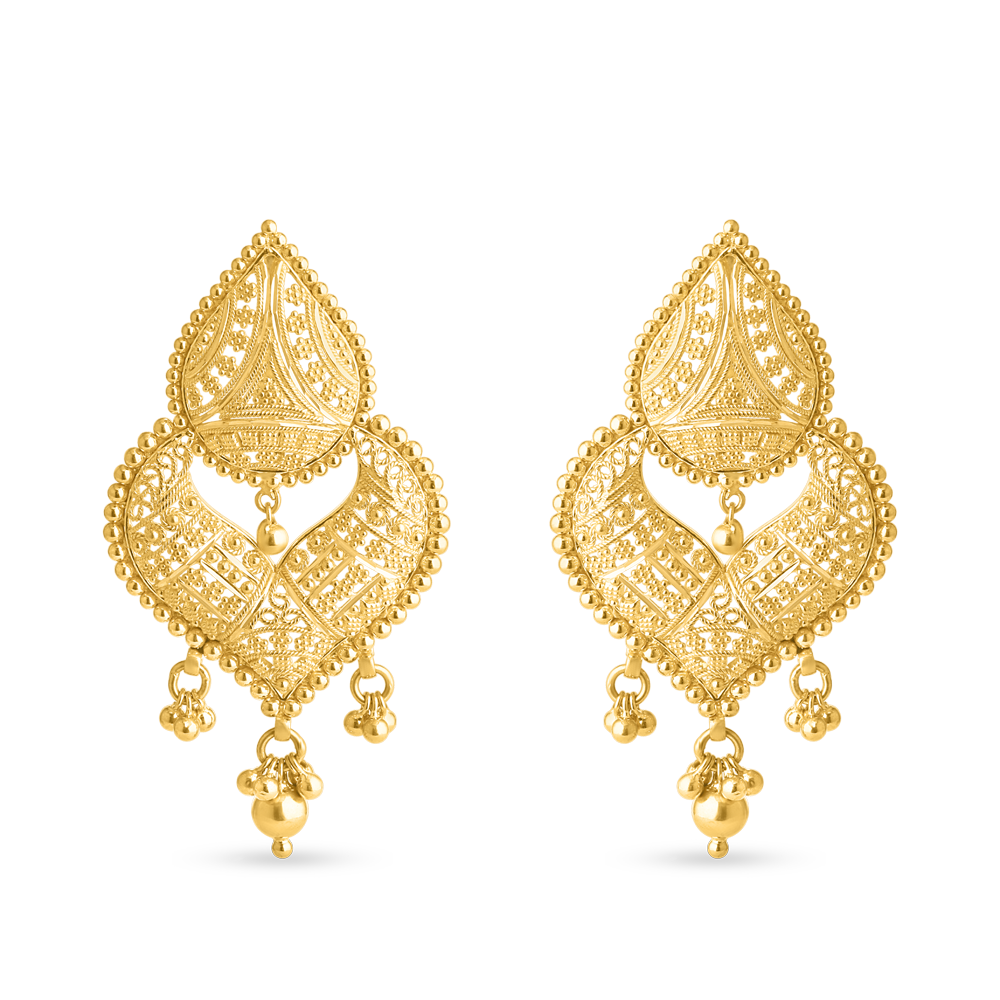 22 Ayar Altın Jali Telkari Chand Bali 22 Ayar Altın Jali Telkari Chand Bali