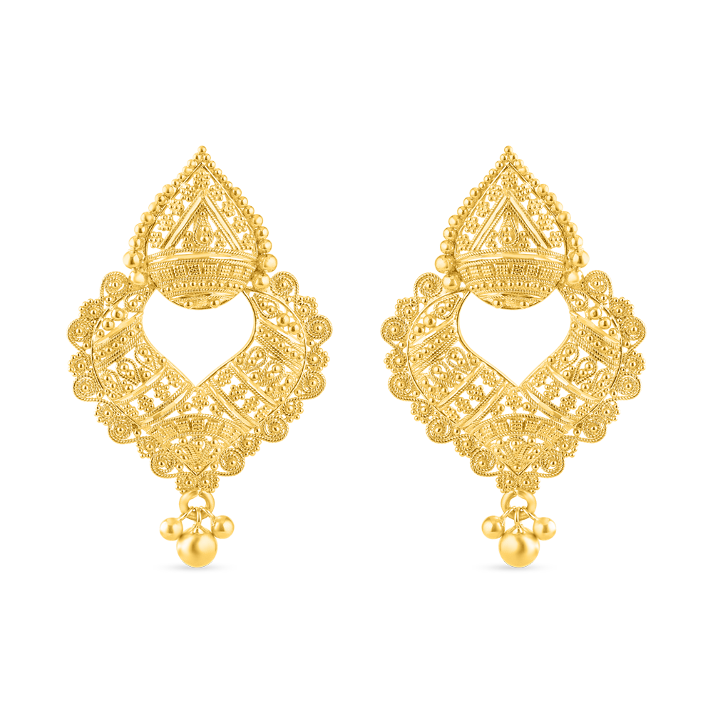 22 Ayar Altın Telkari Damla Küpe 22 Ayar Altın Telkari Damla Küpe