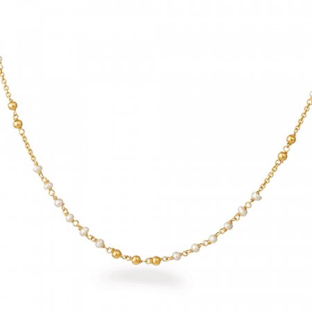 Chain with delicate Pearl accents in 22ct Yellow Gold
