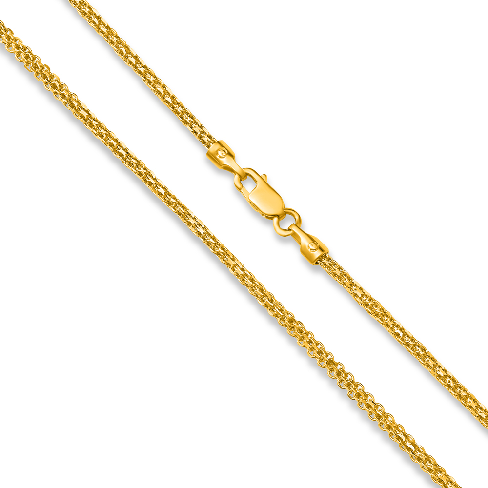 ذهب عيار 22 قيراط | حلقة مزدوجة مسطحة | 18 بوصة ذهب عيار 22 قيراط | حلقة مزدوجة مسطحة | 18 بوصة