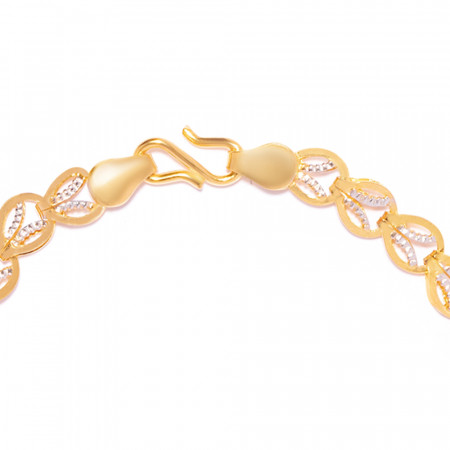 Pırlanta Kesim Detaylı 22 Ayar Altın Yaprak Link Bileklik Pırlanta Kesim Detaylı 22 Ayar Altın Yaprak Link Bileklik