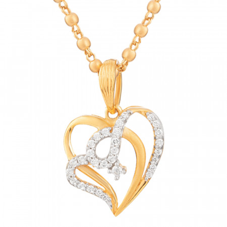 CZ ile 22 Ayar Altın Kalp Kolye Kolye CZ ile 22 Ayar Altın Kalp Kolye Kolye