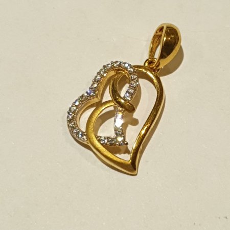 22 carat Gold CZ Heart Pendant 22 carat Gold CZ Heart Pendant