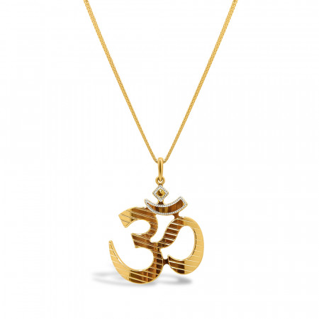 22ct Gold Om Pendant with CZ Detailing 22ct Gold Om Pendant with CZ Detailing