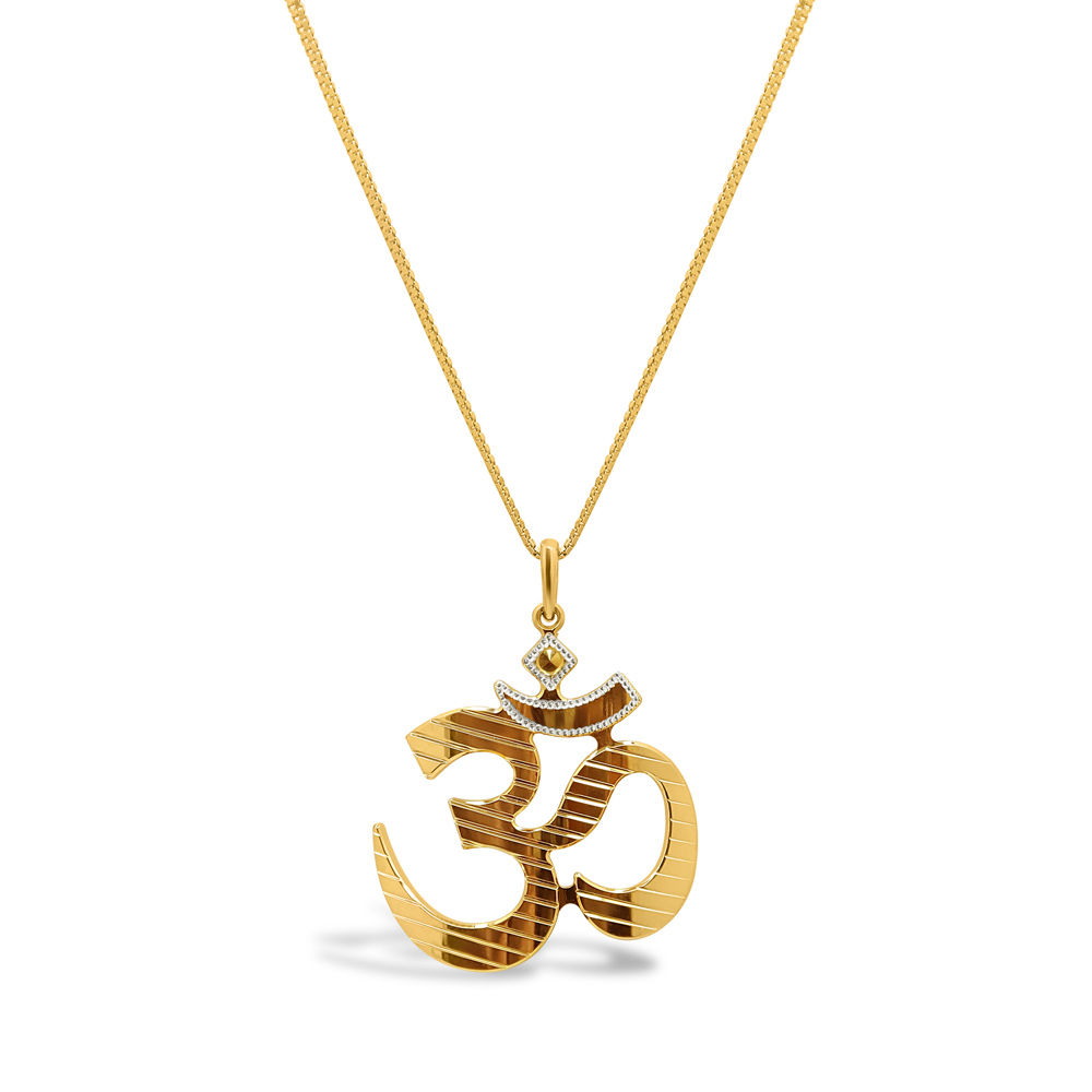 CZ Detaylı 22 Ayar Altın Om Kolye CZ Detaylı 22 Ayar Altın Om Kolye
