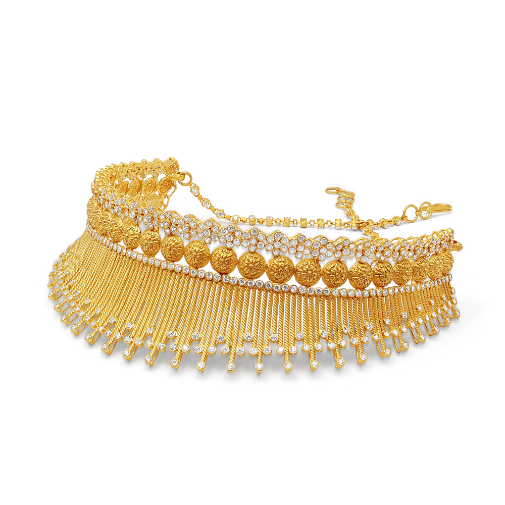 Anusha-Kollektion 22kt Gold Choker-Halskette
