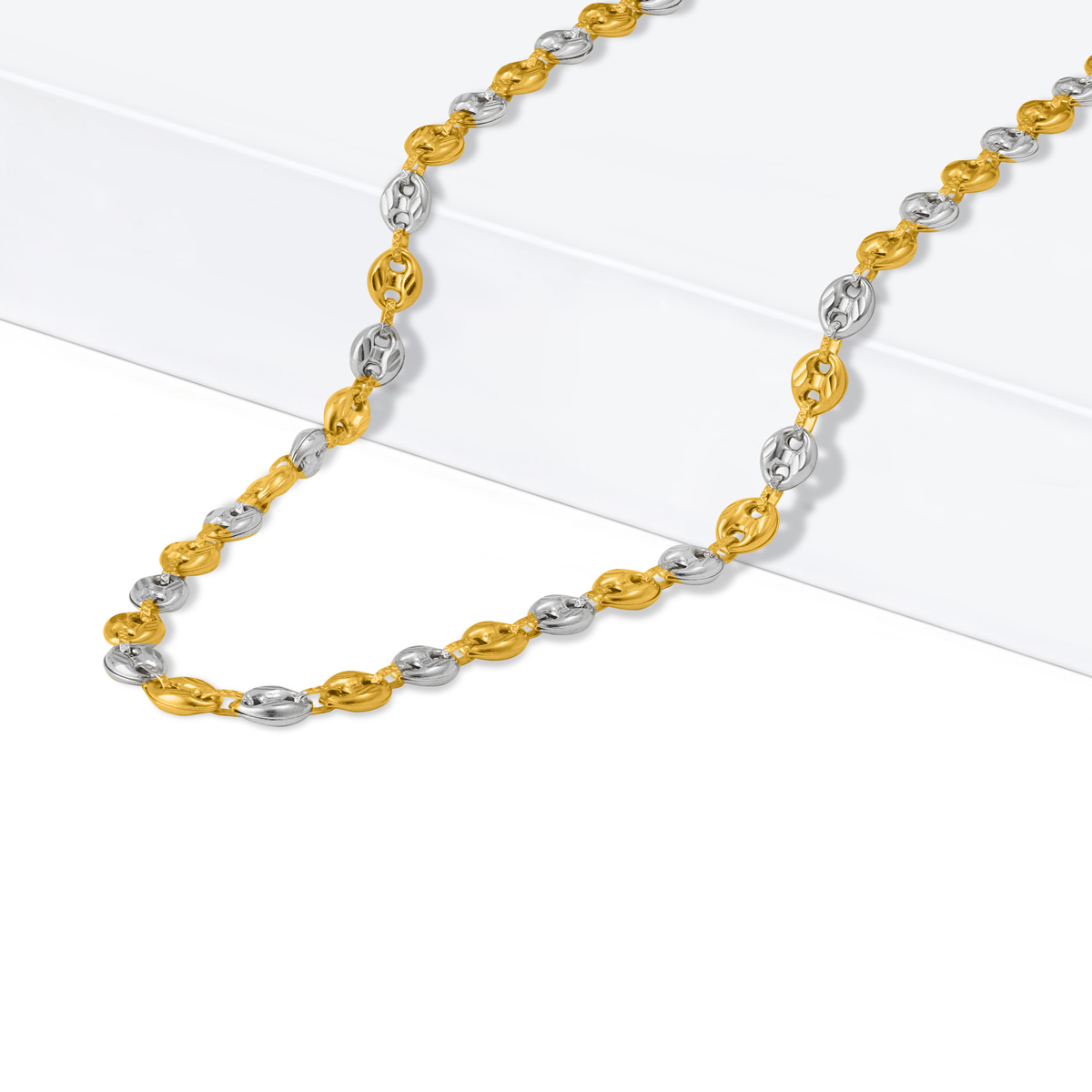 سلسلة ذهبية فاخرة من الذهب عيار 22 قيراط مقاس 18.5 بوصة سلسلة ذهبية فاخرة من الذهب عيار 22 قيراط مقاس 18.5 بوصة