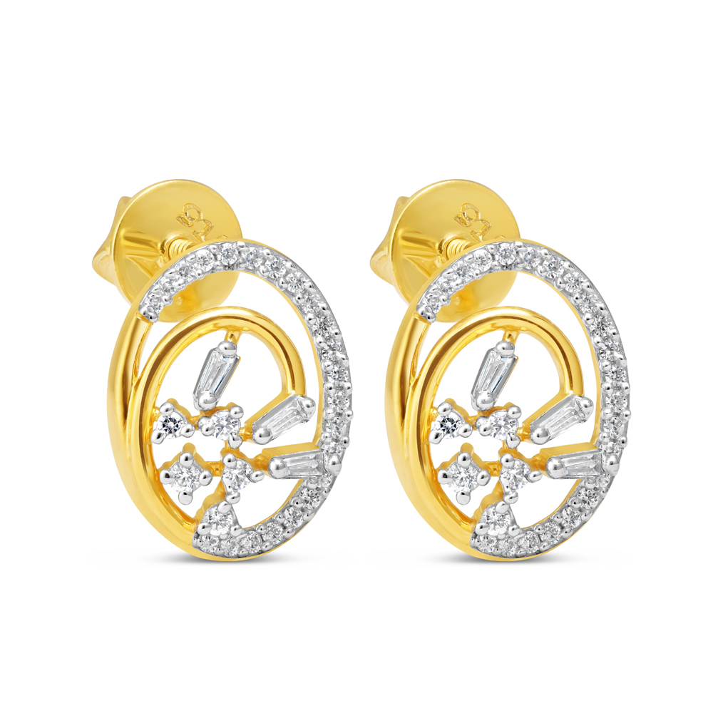 قرط ذهبي مرصع بأحجار CZ قرط ذهبي مرصع بأحجار CZ