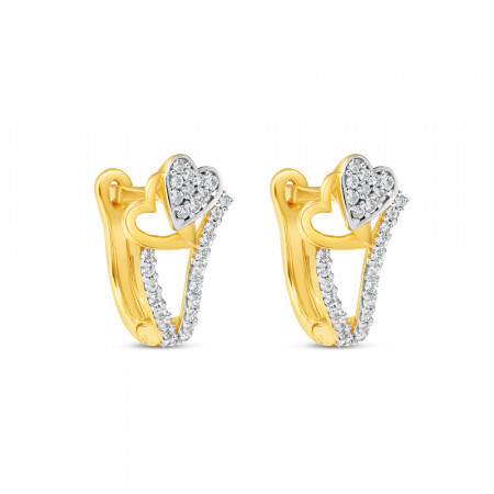 22ct Gold Heart Earrings CZ with Rhodium Finish 22ct Gold Heart Earrings CZ with Rhodium Finish