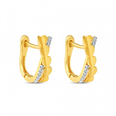 22ct Gold Heart Motif Hoop Earrings with CZ Accents 22ct Gold Heart Motif Hoop Earrings with CZ Accents