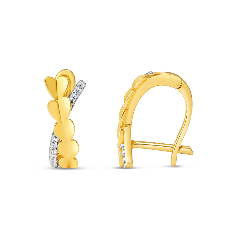 22ct Gold Herz-Motiv-Ohrringe mit CZ-Akzenten