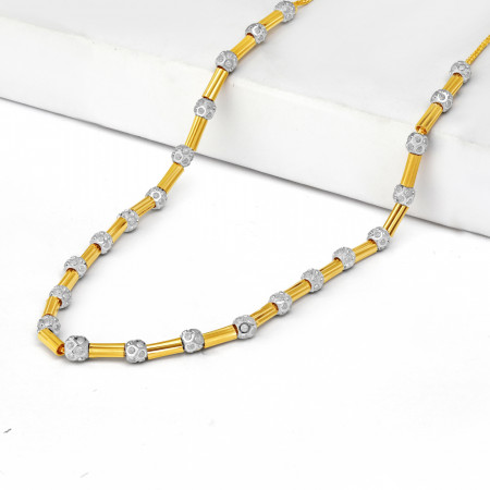 Radiant Beaded Barrel Necklace in 22ct Gold Radiant Beaded Barrel Necklace in 22ct Gold