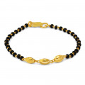 22 Karat Gold Babyarmband mit schwarzen Perlen