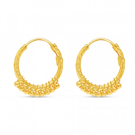 22 Ayar Sarı Altın Halka Küpe 22 Ayar Sarı Altın Halka Küpe