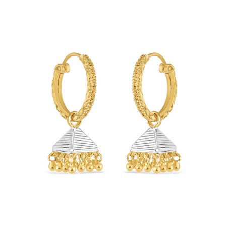 22ct Gold Hoop Earrings with Jhumkha 22ct Gold Hoop Earrings with Jhumkha
