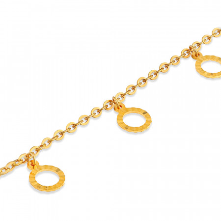 Circle Charm 22 Karat Gold Armband für Damen