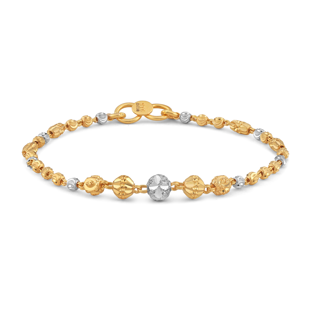 Rodyum Kaplamalı 22 Ayar Altın Çocuk Bileziği Rodyum Kaplamalı 22 Ayar Altın Çocuk Bileziği