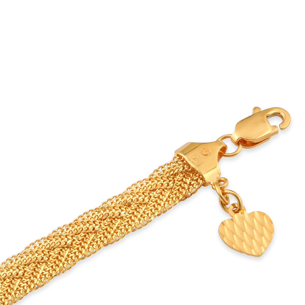 سوار نسائي من الذهب عيار 22 قيراط من الذهب الملتوي | 7 بوصة سوار نسائي من الذهب عيار 22 قيراط من الذهب الملتوي | 7 بوصة