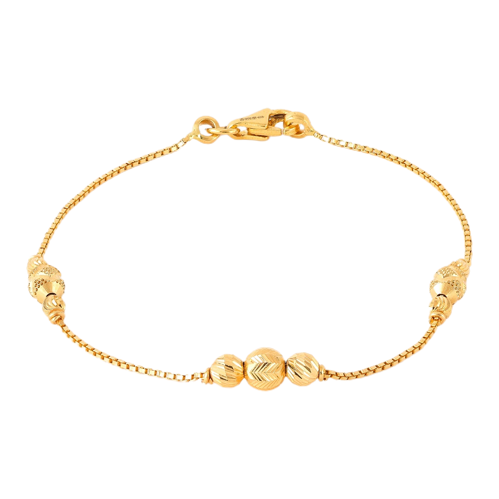 Chevron Dokulu Boncuklu 22 Ayar Altın Bileklik Chevron Dokulu Boncuklu 22 Ayar Altın Bileklik