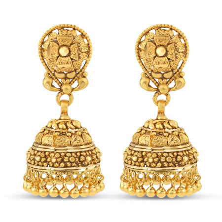 Rosettes Collection 22ct Gold Jhumkha Earring Rosettes Collection 22ct Gold Jhumkha Earring