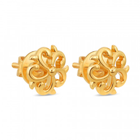 22 ayar yuvarlak çiçek desenli altın küpeler 22 ayar yuvarlak çiçek desenli altın küpeler