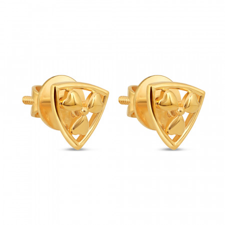 أقراط مرصعة على شكل زهرة مثلثة من الذهب عيار 22 قيراط أقراط مرصعة على شكل زهرة مثلثة من الذهب عيار 22 قيراط