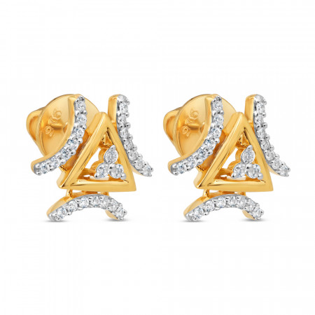 22 Karat Gold Geometrische CZ Ohrstecker