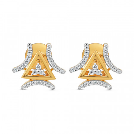 22ct Gold Geometric CZ Stud Earrings 22ct Gold Geometric CZ Stud Earrings