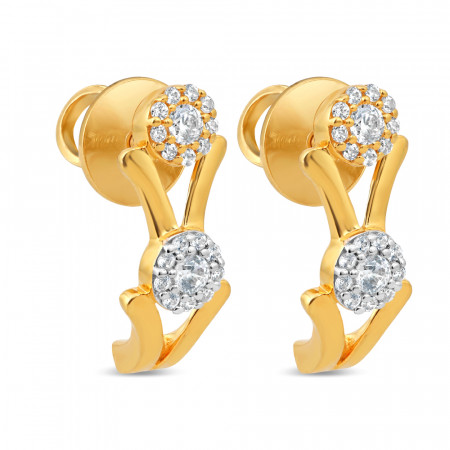 22ct Gold Double Charm Curve Studs 22ct Gold Double Charm Curve Studs