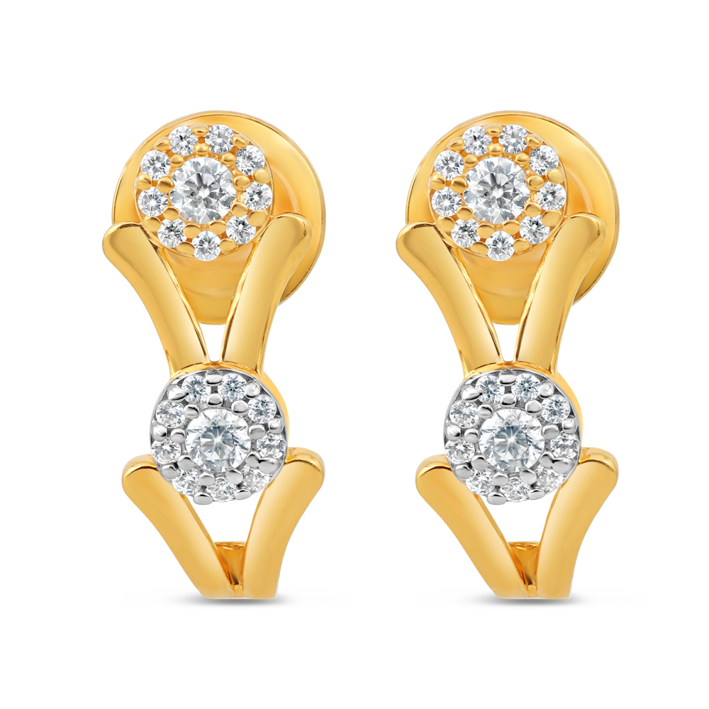 حلق ذهبي مزدوج منحني منحني عيار 22 قيراط من الذهب المزدوج حلق ذهبي مزدوج منحني منحني عيار 22 قيراط من الذهب المزدوج