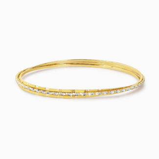 Rhodium Polished 22ct Gold Bangle | Daily Wear | Size 2.6 Rhodium Polished 22ct Gold Bangle | Daily Wear | Size 2.6