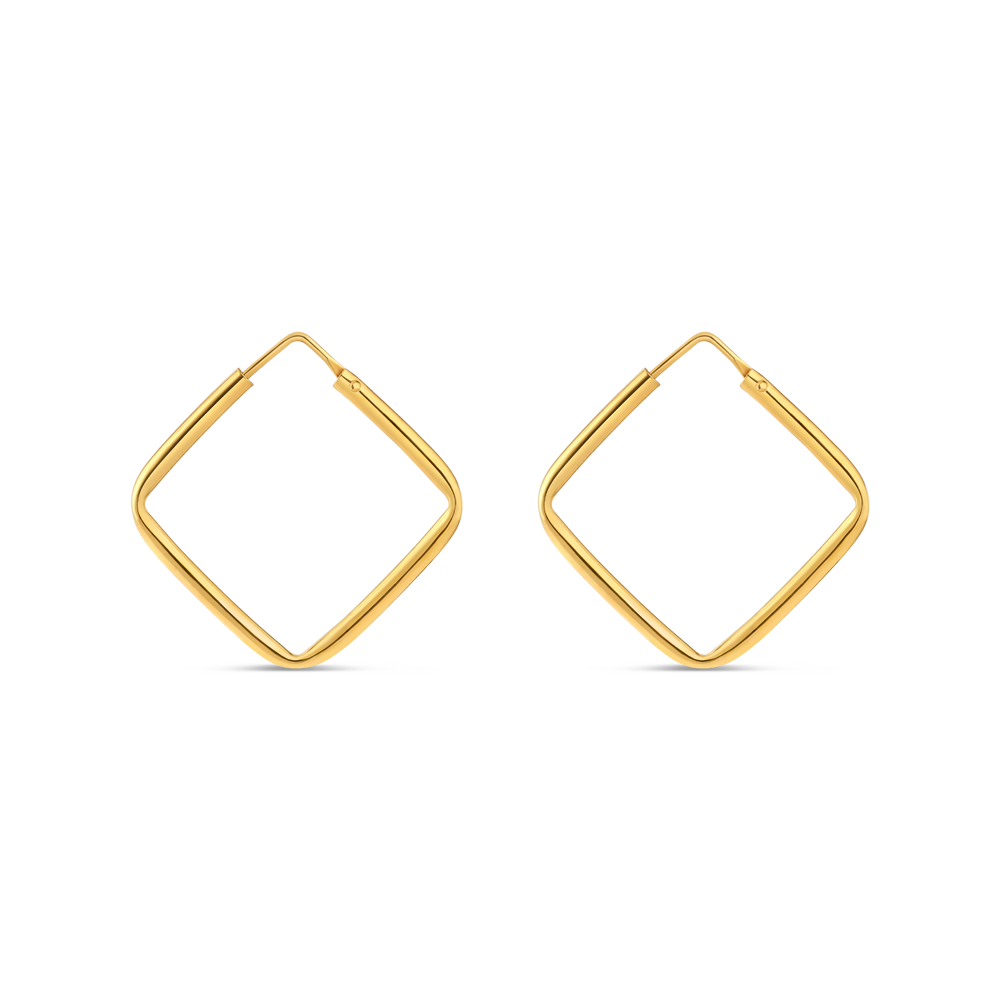 أقراط دائرية ذهبية مربعة الشكل من الذهب أقراط دائرية ذهبية مربعة الشكل من الذهب