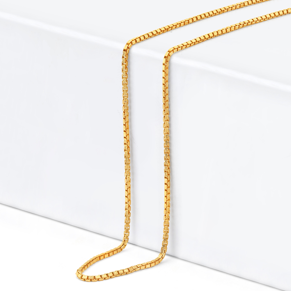 ذهب عيار 22 قيراط | سلسلة صندوق | 20 بوصة ذهب عيار 22 قيراط | سلسلة صندوق | 20 بوصة