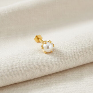 18ct Gold Pearl Nose Pin | 4mm