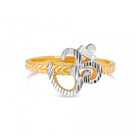 خاتم نسائي من الذهب عيار 22 قيراط أوم من الذهب، مقاس: K خاتم نسائي من الذهب عيار 22 قيراط أوم من الذهب، مقاس: K